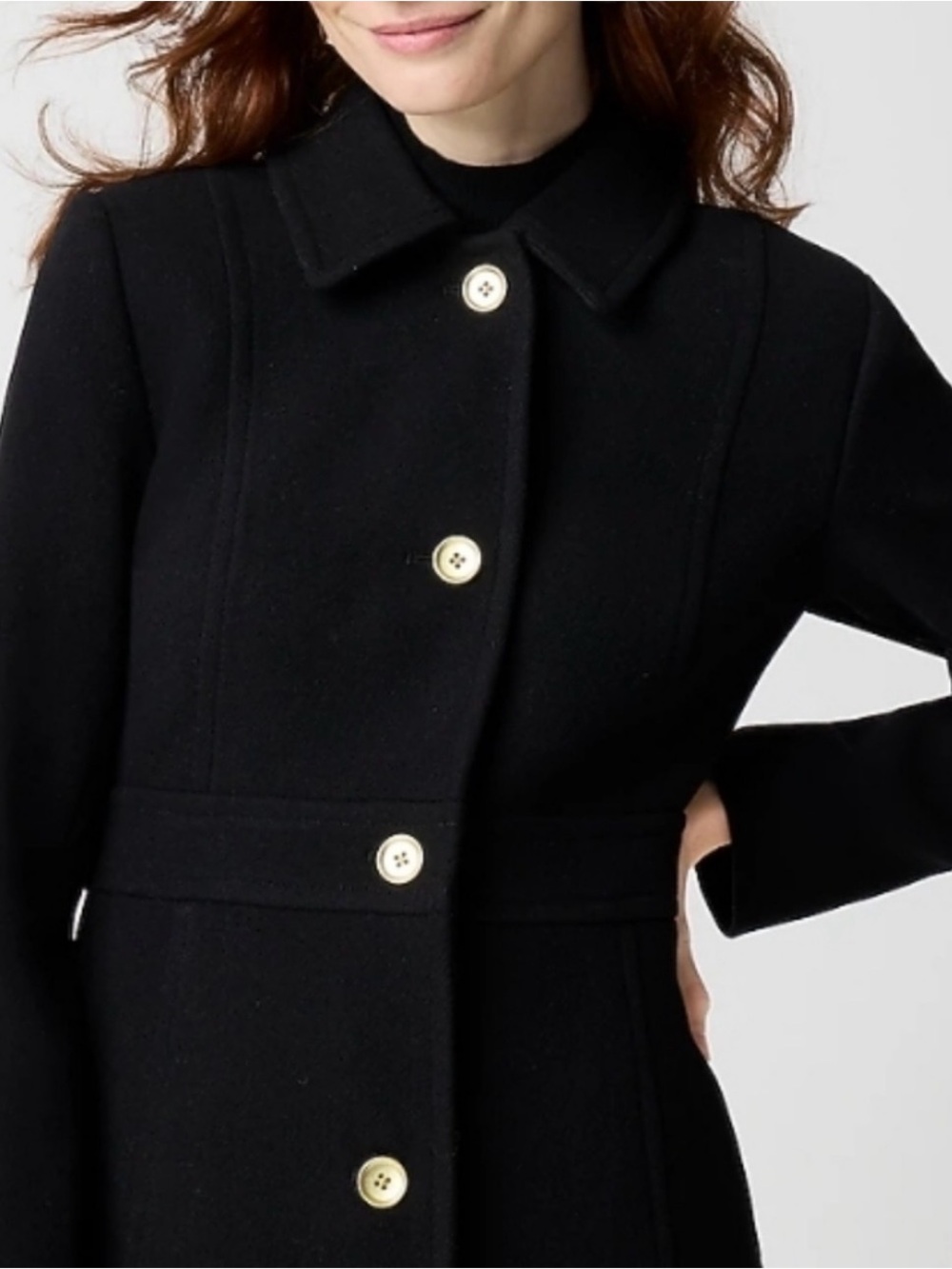 J Crew Factory Wool-Blend Lady Day Coat- Size 10 Petite - Picture 2 of 7